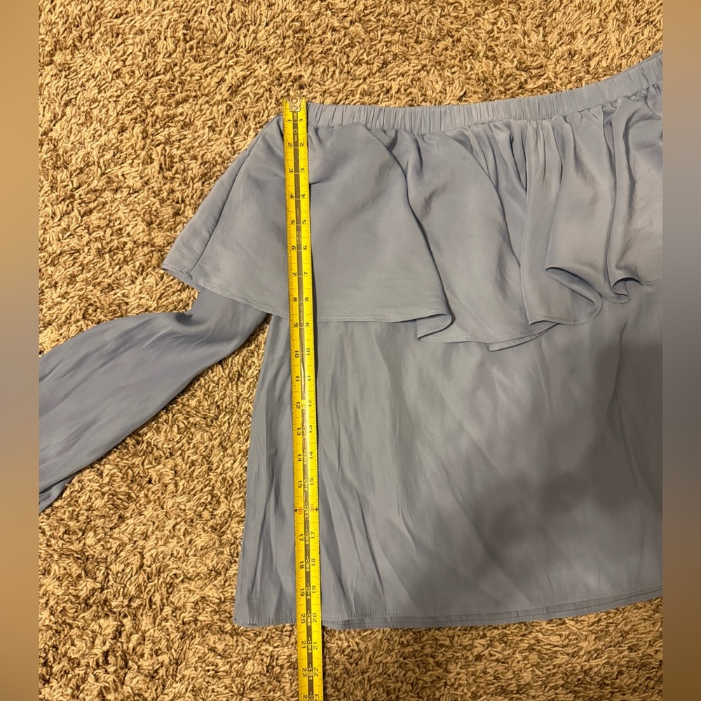 Elan Light Blue Off-Shoulder Blouse - Picture 14 of 15